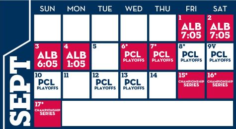 Reno Aces Baseball Game Schedule - September, 2017