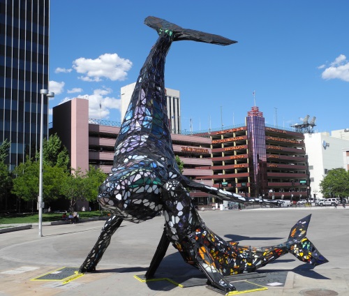 Space Whale, Burning Man sculpture, City Plaza, Reno, Nevada