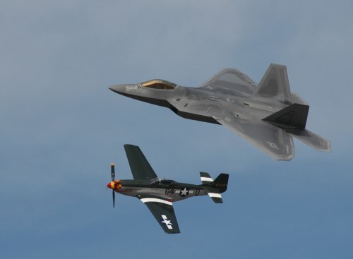 Heritage flight at the Reno Air Races, Nevada, NV